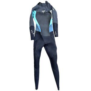 ROXY Women’s Full Wetsuit Size 6 | Surfing Neoprene Back Zip Black/Blue